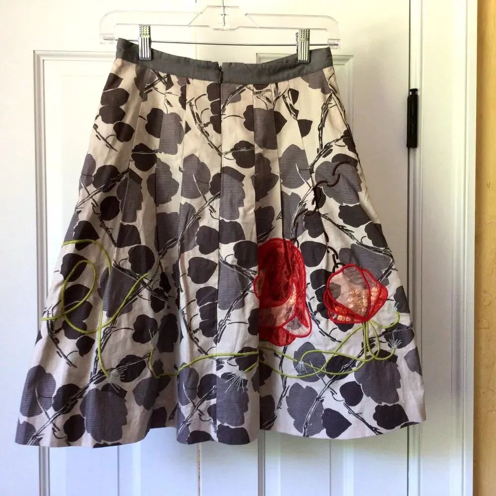 Antropologie Floreat Glowing Leaf Skirt NWT Sz 0